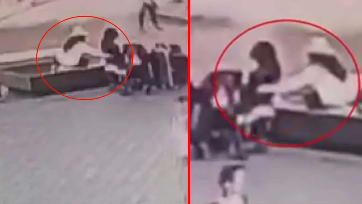 Fatih'te bankta oturan kişinin çantasını çalan şüpheli kadın güvenlik kamerasında.
