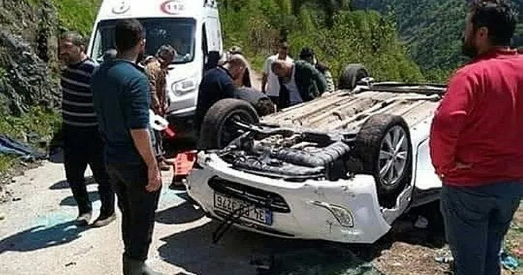 Trabzon’da araç uçuruma yuvarlandı : 1 ölü