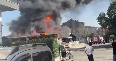 Gebze'de korkutan yangın! Park halindeki otobüsler yandı #kocaeli