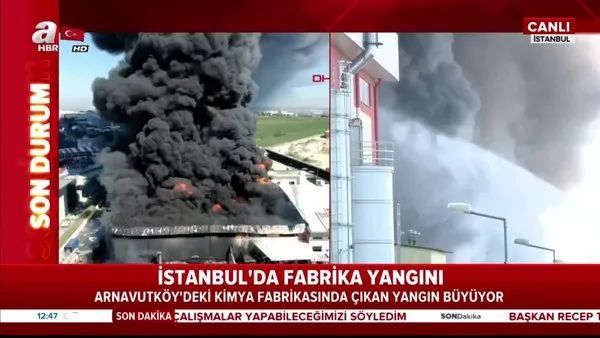 İstanbul Arnavutköy'de saatlerdir devam eden fabrika yangınında alevler yükselmeye devam ediyor!