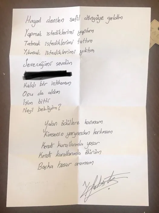 SON DAKİKA | Beril Varol’u canice katleden Yavuz Selim Bektaş’ın intihar notu ortaya çıktı! İşte o not…