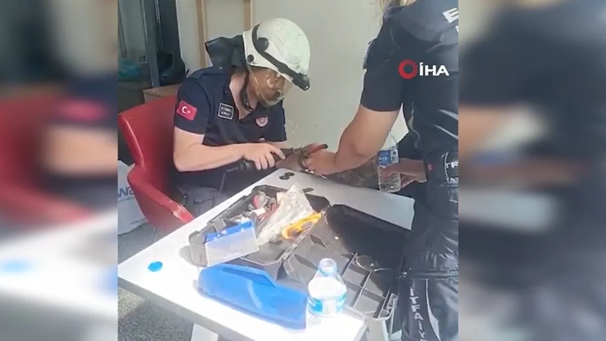 Eskişehir Şehir Hastanesi'nde bileğine kelepçe sıkışan bir mahkumun itfaiye ekipleri tarafından kurtarılmasını gösteren temsili görsel.
