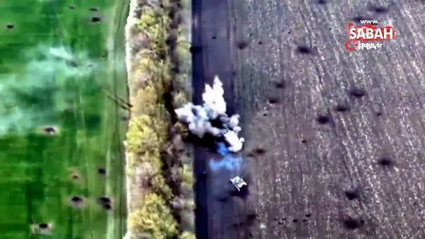 Ukrayna Rus ordusuna ait tankları top atışlarıyla vurdu | Video