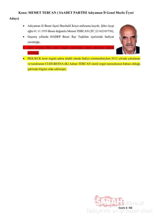 İşte Saadet Partisi'nin listelerindeki PKK'lı adaylar!