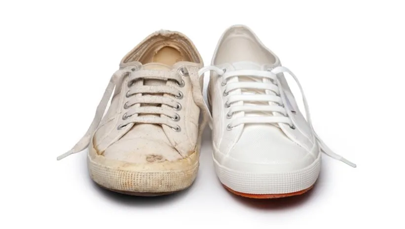 Kirlenmiş beyaz ayakkabıları 5 dakikada eski haline çeviriyor! Sadece bu 2 malzeme ile…