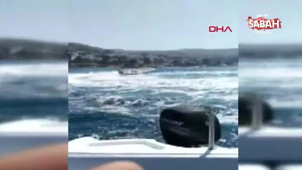 Muğla Bodrum'daki kaptansız zodyak bot kabusu kamerada | Video