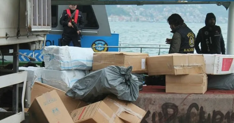 Balıkçı teknesine kaçak sigara operasyonu
