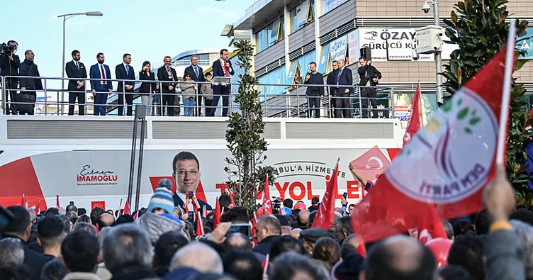 İşte CHP-DEM parti ittifakının kanıtı! İmamoğlu’nun mitinginde DEM bayrakları sallandı