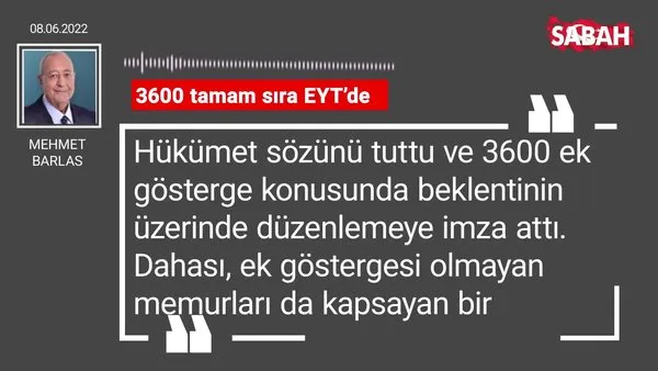 Mehmet Barlas | 3600 tamam sıra EYT’de