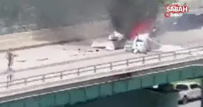 ABD’de korkunç olay! Uçak köprüye düştü! Yaralılar var | Video
