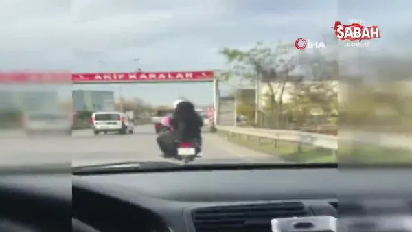 Bursa'da çocukların hayatını hiçe sayan 5 kişinin tehlikeli motosiklet yolculuğu kamerada