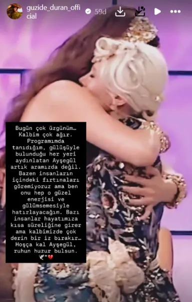 Ayşegül Eraslan'ın ölümü sonrası Güzide Duran'dan yürek yakan paylaşım!