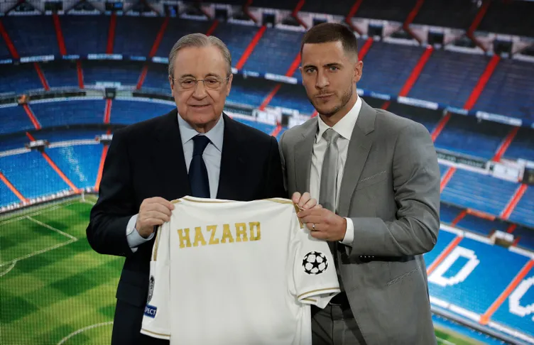 Eden Hazard'ın imza törenine damga vuran anlar! Real Madrid taraftarı o yıldızı istedi