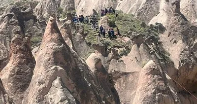 Peri bacalarında heyecan dolu anlar: Balon inişi sonrası turistler mahsur kaldı #nevsehir