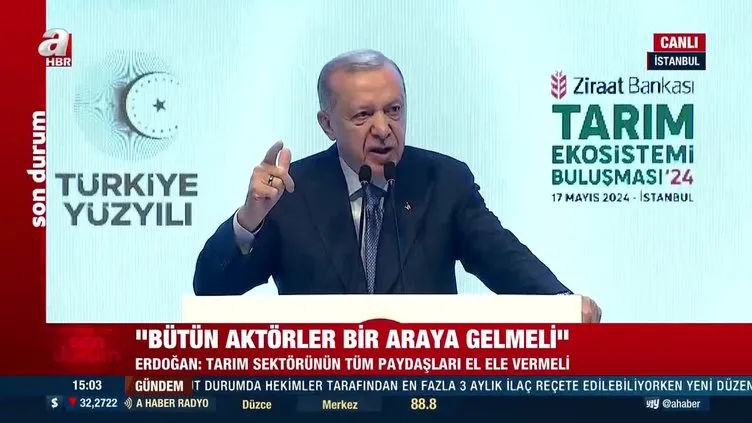 Başkan Erdoğan, Tarım Ekosistemi Buluşması’nda açıklamalarda bulundu | Video