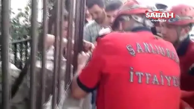 Suriyeli küçük çocuk parmağını kurtaran itfaiye erine sarılarak ağladı