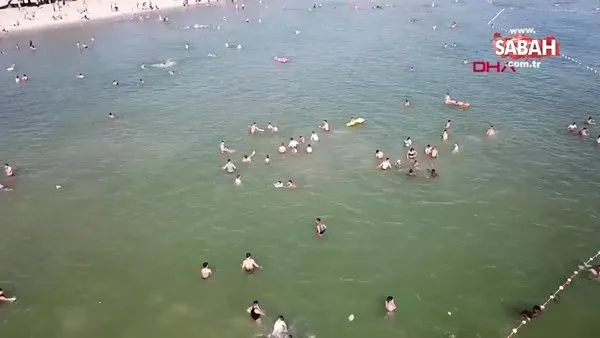 İstanbullular bayramda plajlara akın etti! Yoğunluk böyle görüntülendi... | Video