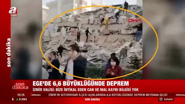 İzmir'deki 6,6'lık depremden son dakika görüntüleri canlı yayında | Video