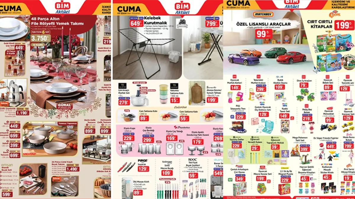 BİM aktüel bu cuma satışta! 3 Ekim BİM’de neler var, indirimli mi?  48 parça yemek takımı geliyor!