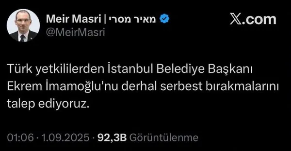 İsrailli yazar İmamoğlu'na özgürlük istedi