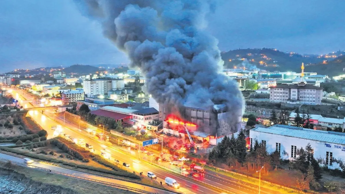 Fındık fabrikasında korkutan yangın