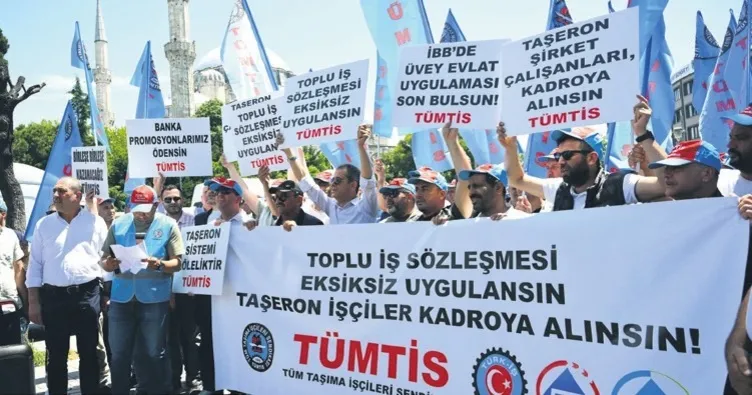 Taşeron işçilerden İBB’ye protesto
