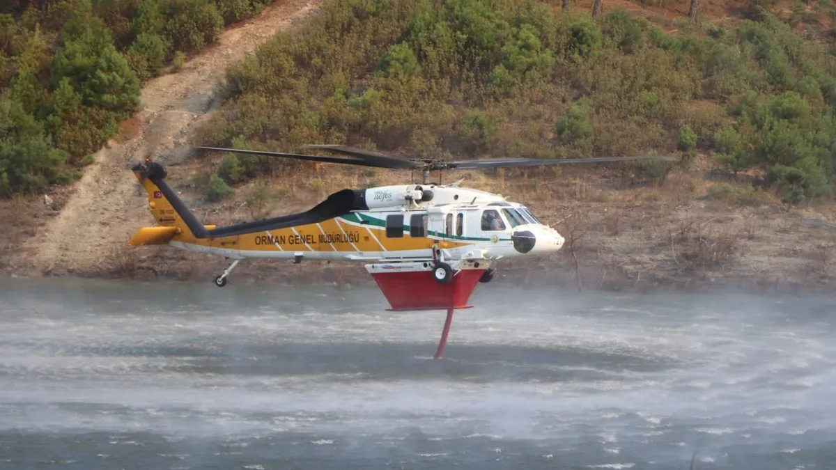 Muğla’daki orman yangınlarında Nefes helikopteri görev alıyor