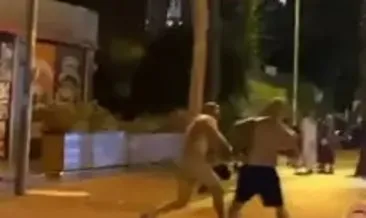 Antalya’da Rusların tekme ve yumruklu kavgası kamerada! #antalya