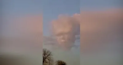 Yüz şeklindeki şaşırtıcı bulut kamerada | Video