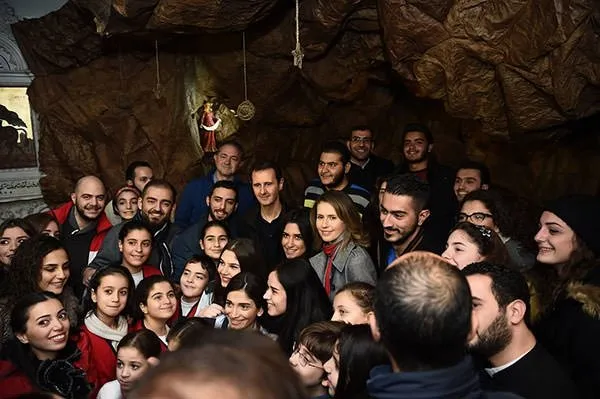 Beşar Esad Noel kutlamasında