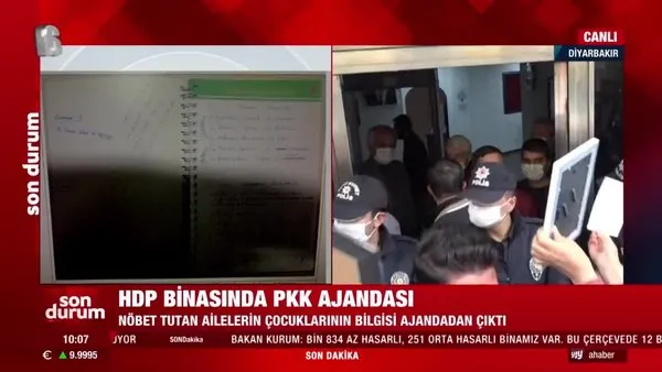 Diyarbakır HDP binasından PKK'nın kaçırdığı çocukların bilgileri olan ajanda çıktı | Video