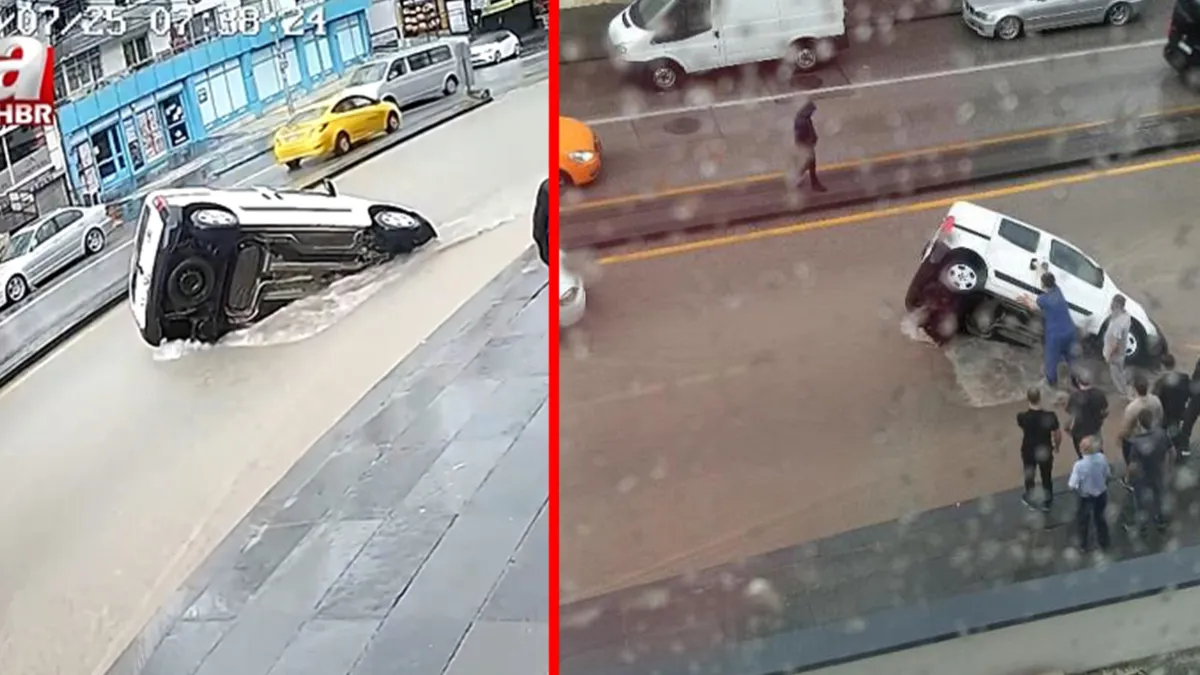 Ankara’da şiddetli sağanak hayatı felç etti: Yol çöktü araç çukura düştü! Ankara’da şiddetli sağanak hayatı felç etti: Yol çöktü araç çukura düştü!