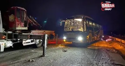 Afyonkarahisar’da yolcu otobüsü refüje girdi, 40 yolcu ölümden döndü | Video