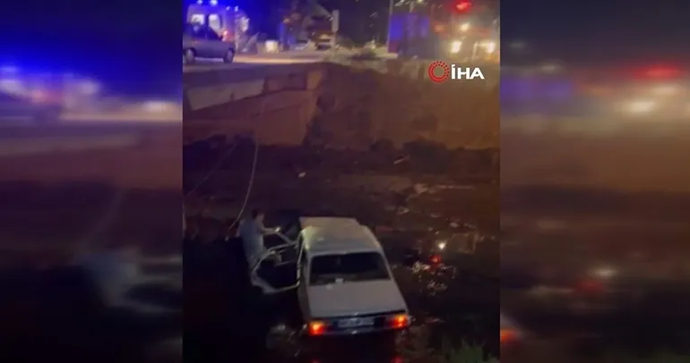 Osmaniye otomobil köprüden kanala düştü: 4 yaralı