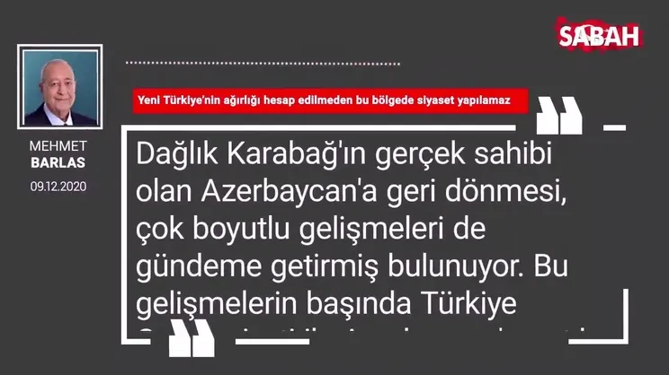 Mehmet Barlas 'Yeni Türkiye’nin ağırlığı hesap edilmeden bu bölgede siyaset yapılamaz'