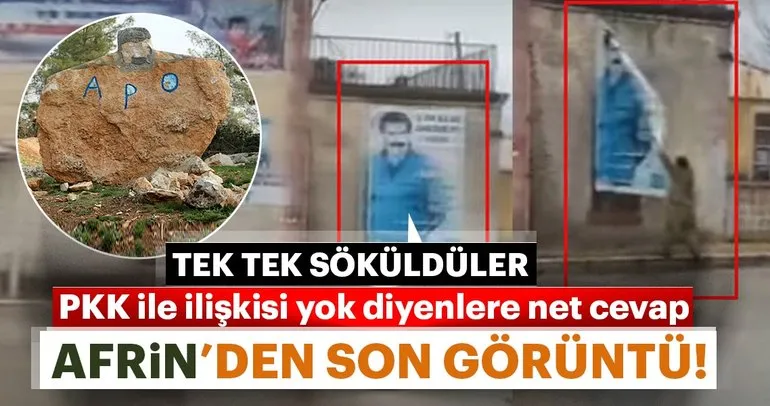 Terörist başı Öcalan’ın posterleri tek tek söküldü