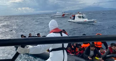 Balıkesir’de Türk karasularına itilen 45 düzensiz göçmen kurtarıldı