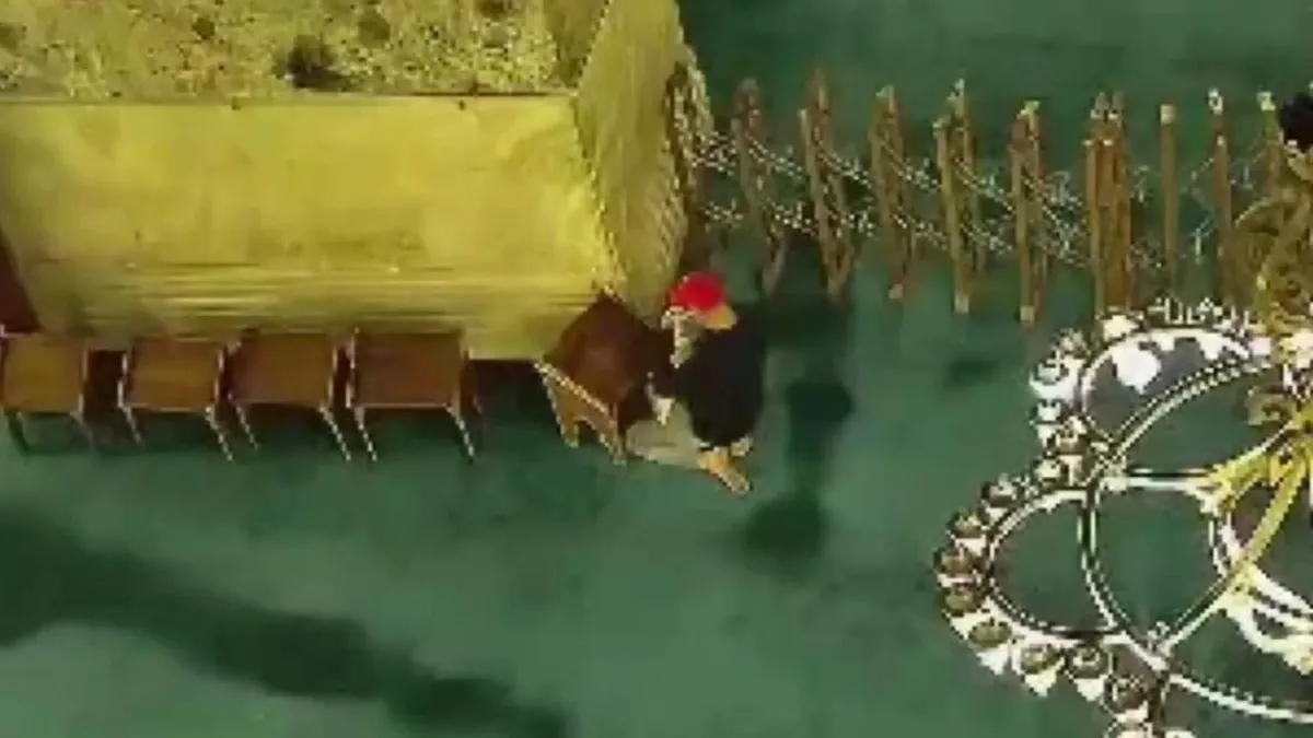 Ayasofya Camii'nde yangın çıkardıktan sonra kaçan şüpheli kamerada
