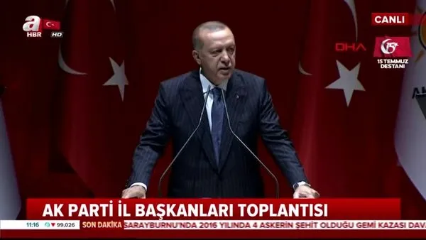 Cumhurbaşkanı Erdoğan, AK Parti İl Başkanları toplantısında konuştu
