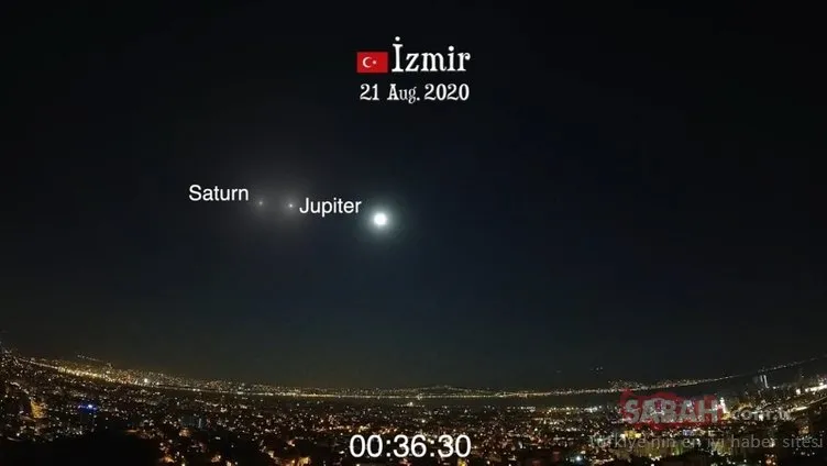 En büyük iki gezegen Jupiter ve Satürn böyle birleşti! İzmir’de çekilen fotoğraflar…