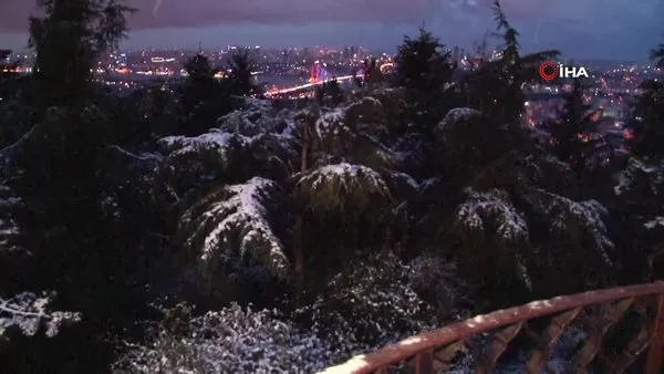 İstanbul'da beklenen kar yağışı başladı! Çamlıca Tepesi beyaza büründü | Video