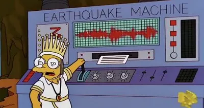 Simpsonslardan İstanbul depremi için tüyler ürperten kehanet! 2024 yılını işaret ettiler, deprem makinesi detayı şok etti