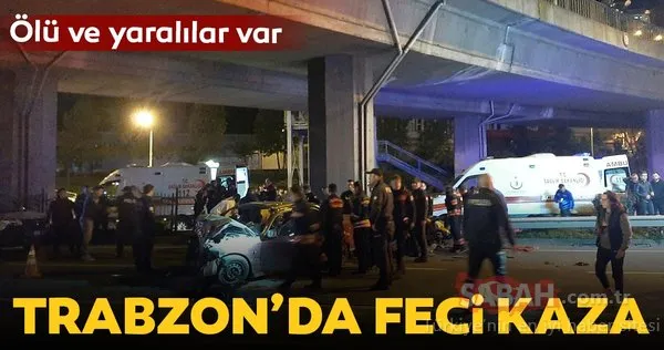 Trabzon’da otomobil viyadük ayağına çarptı; 2 ölü, 3 yaralı
