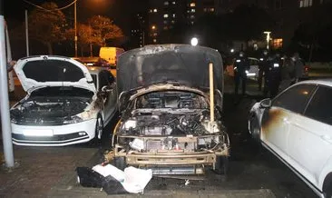 Hurda araçta başlayan yangında 3 otomobil zarar gördü