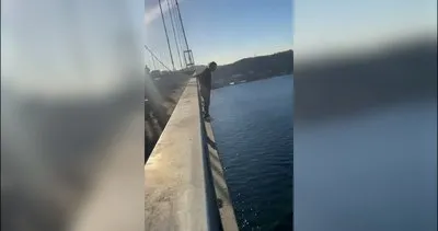 Şehitler köprüsünde sirenler çalarken bir kişi intihar etti! O anlar kamerada | Video