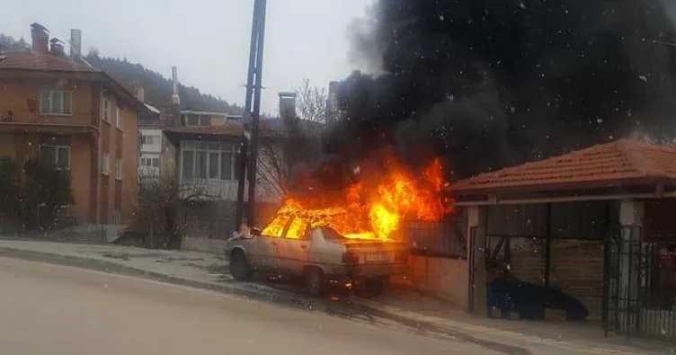 Ankara’da araç yangını! Aniden alev aldı!