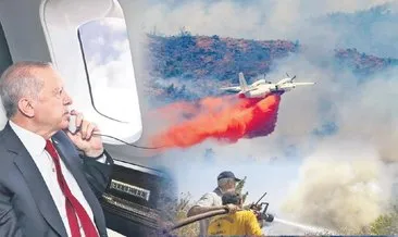 14 uçak, 20 helikopter,1600 personelle: Yangınla mücadelede seferberlik