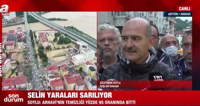 Son dakika: İçişleri Bakanı Süleyman Soylu: Arhavi'nin temizliği yüzde 95 oranında bitti