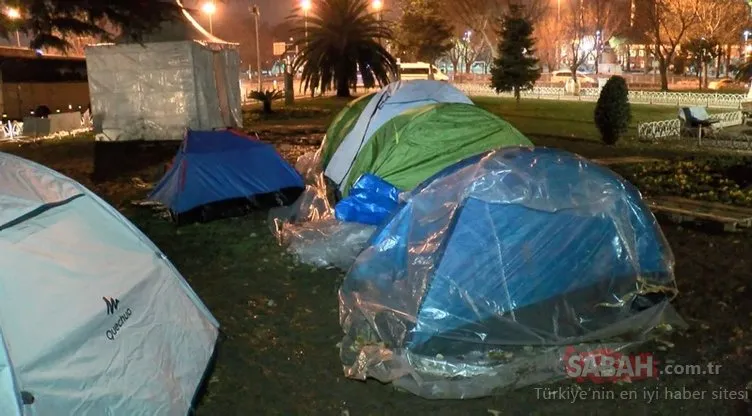 Yeni yıla İBB binasının önündeki çadırlarda girdiler
