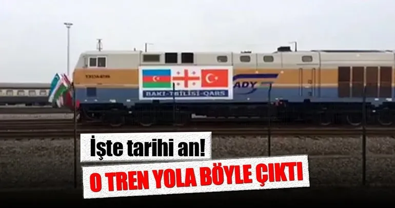 İşte tarihi an: ’Bakü-Tiflis-Kars Demiryolu’nda ilk tren böyle hareket etti!